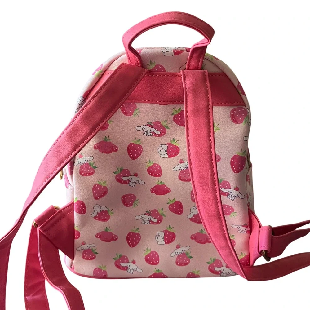 Sanrio Loungefly Cinnamoroll Strawberry Mini Backpack Pink Faux Leather Bag - Picture 3 of 7